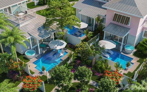Island Village Walkout Butler Hideaway Villa Suite w Private Pool - VPS Aerial View